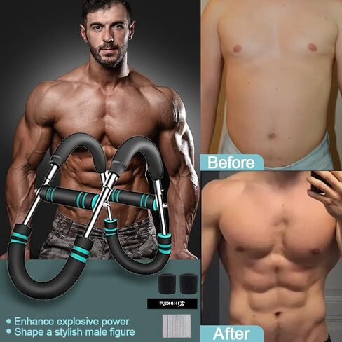 مدرب ذراع تويستر، قضيب تويستر كهربائي قابل للتعديل مع عصابة رأس للجري وأساور معصم رياضية، معدات تمارين رياضية قابلة للفصل للرجال والنساء، تقوية عضلات الصدر ثلاثية الرؤوس للساعد in Kuwait