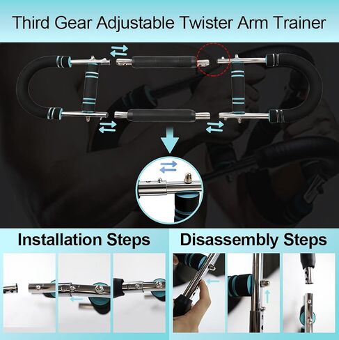 مدرب ذراع تويستر، قضيب تويستر كهربائي قابل للتعديل مع عصابة رأس للجري وأساور معصم رياضية، معدات تمارين رياضية قابلة للفصل للرجال والنساء، تقوية عضلات الصدر ثلاثية الرؤوس للساعد in Kuwait
