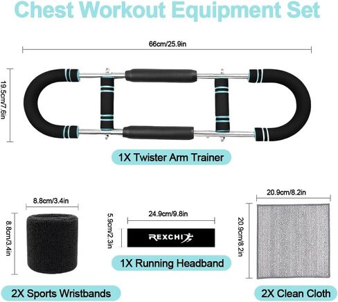 مدرب ذراع تويستر، قضيب تويستر كهربائي قابل للتعديل مع عصابة رأس للجري وأساور معصم رياضية، معدات تمارين رياضية قابلة للفصل للرجال والنساء، تقوية عضلات الصدر ثلاثية الرؤوس للساعد in Kuwait