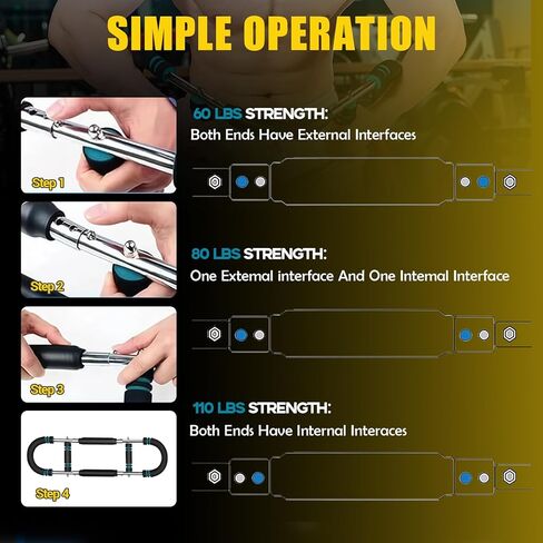Twister Arm Trainer - Adjustable 60-110lb Resistance Chest & Arm Exerciser, Portable Home Gym Equipment for Upper Body Strength Training, Men & Women in Saudi Arabia