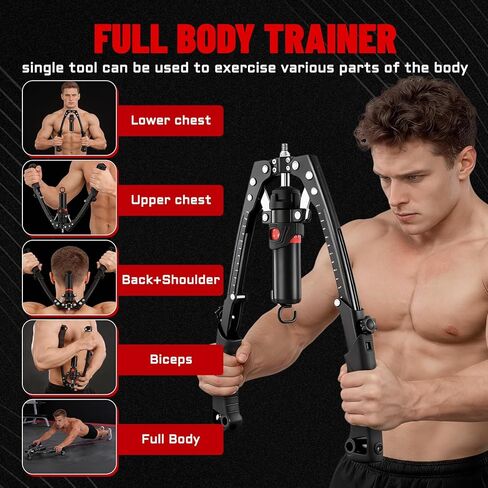 جهاز تدريب الذراع الهيدروليكي وبكرة البطن، جهاز تمرين الصدر 2 في 1 قابل للتعديل لمقاومة 22-440 رطل، مدرب الجسم بالكامل للرجال والنساء in Kuwait