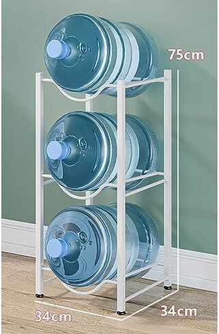 حامل إبريق ماء عالي التحمل ورف تخزين - منظم ذو صفين كبيرين لزجاجات المياه والمبردات - حامل موزع قابل للتكديس للتخزين الفعال in Kuwait