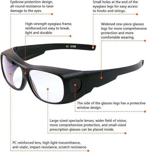 نظارات السلامة بالليزر CO2 من JILERWEAR - نظارات عاكسة 10600 نانومتر in Kuwait