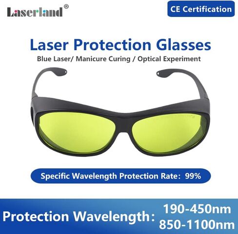 190-450nm&800-1100nm 808nm 980nm 1064nm IR Laser Protective Goggles Safety Glasses for Fiber Laser Nd:YAG He-Cd CE T3-4 in Kuwait
