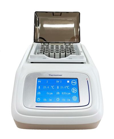 Thermostatic Dry Bath Oscillator Mixer Incubator Cooling Heating Thermo Shaker With 32Hole*0.2ml+10Hole*0.5ml+15Hole*1.5ml Centrifuge Tube Touch Screen Temperature Range 0~100℃ Speed 200-1800rpm in Saudi Arabia