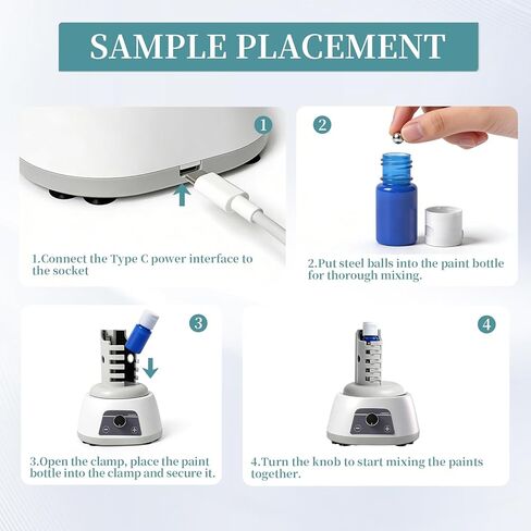 MVM-Pro 3000RPM Hands-Free Vortex Paint Shaker with Wide Clamp for Acrylic Paints, Nail Polish, Glues & Lab Use in Kuwait