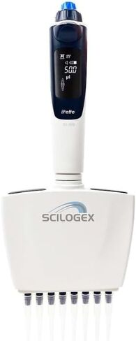 Scilogex 714112219999 - iPette Plus 8-Channel Electronic Pipettor, 10-100ul, 110-220V, 50/60Hz, US Plug in Kuwait