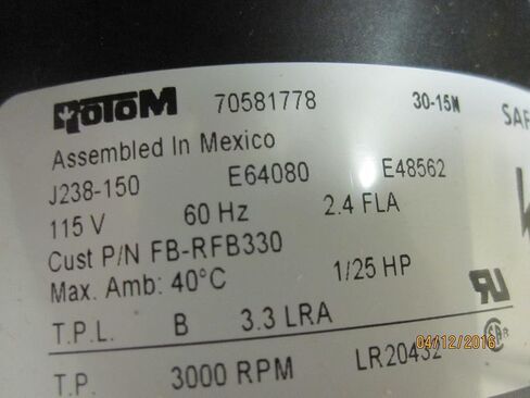 منفاخ عادم المداخن بين المدن 115 فولت - 330701-701، 329148-70،11013915 روتوم FB-RFB330 in Kuwait