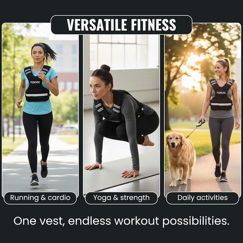 Adjustable Weighted Vest for Women and Men 6-15 lbs - Weight Vest for Walking, Weights for Workout Exercise Fitness Gym - Running Walking Training Vest with Reflective Strips & Pocket in Saudi Arabia