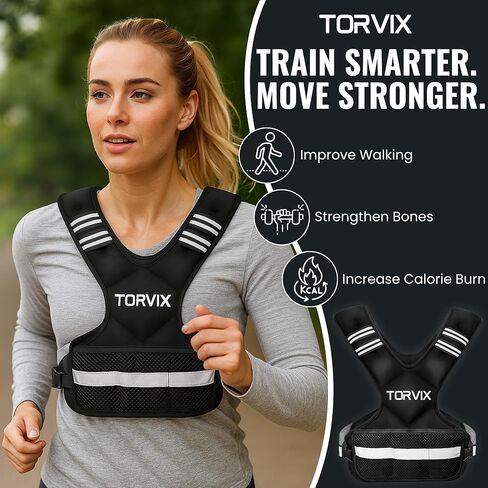 Adjustable Weighted Vest for Women and Men 6-15 lbs - Weight Vest for Walking, Weights for Workout Exercise Fitness Gym - Running Walking Training Vest with Reflective Strips & Pocket in Saudi Arabia
