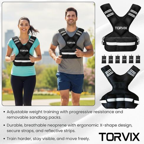 Adjustable Weighted Vest for Women and Men 6-15 lbs - Weight Vest for Walking, Weights for Workout Exercise Fitness Gym - Running Walking Training Vest with Reflective Strips & Pocket in Saudi Arabia