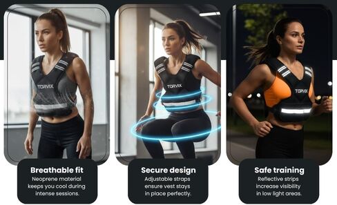 Adjustable Weighted Vest for Women and Men 6-15 lbs - Weight Vest for Walking, Weights for Workout Exercise Fitness Gym - Running Walking Training Vest with Reflective Strips & Pocket in Saudi Arabia