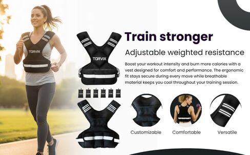Adjustable Weighted Vest for Women and Men 6-15 lbs - Weight Vest for Walking, Weights for Workout Exercise Fitness Gym - Running Walking Training Vest with Reflective Strips & Pocket in Saudi Arabia