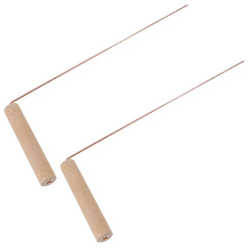 OUNONA Brass Prospecting Rods 12.20In Copper Divining Rod Tools for Outdoor Water Dowsing and Metal Detection with Comfortable Wooden Handles Set of 2 in Saudi Arabia