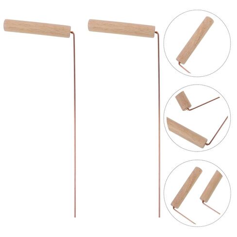 OUNONA Brass Prospecting Rods 12.20In Copper Divining Rod Tools for Outdoor Water Dowsing and Metal Detection with Comfortable Wooden Handles Set of 2 in Saudi Arabia