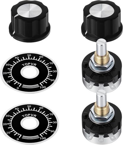 2Pcs RV24YN20S 10K Potentiometer Single Turn Carbon Film Rotary Rheostat wtih A03 Knob and Dials Used for Inverter Speed Regulation Motor Speed Control in Kuwait