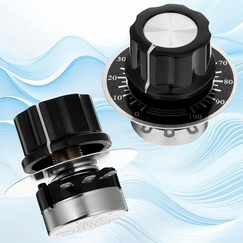2Pcs RV24YN20S 10K Potentiometer Single Turn Carbon Film Rotary Rheostat wtih A03 Knob and Dials Used for Inverter Speed Regulation Motor Speed Control in Kuwait