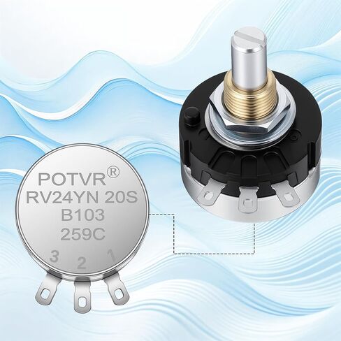 2Pcs RV24YN20S 10K Potentiometer Single Turn Carbon Film Rotary Rheostat wtih A03 Knob and Dials Used for Inverter Speed Regulation Motor Speed Control in Kuwait