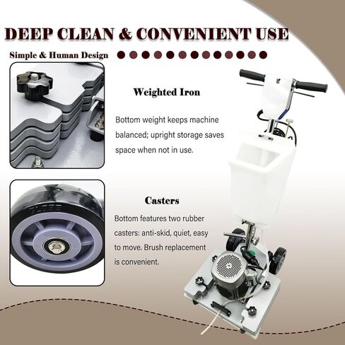 20" Commercial Floor Scrubber & Polisher Multi-functional Grinding Machine with 13L Tank - 2834 RPM for Wood, Tile, Epoxy, Low Noise Industrial Use 1500W 110V in Saudi Arabia
