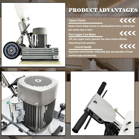 20" Commercial Floor Scrubber & Polisher Multi-functional Grinding Machine with 13L Tank - 2834 RPM for Wood, Tile, Epoxy, Low Noise Industrial Use 1500W 110V in Saudi Arabia