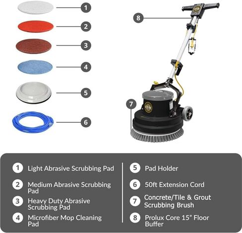 Prolux PLC15 15" Loaded Heavy Duty Single Pad Commercial Polisher Floor Buffer Machine Scrubber in Saudi Arabia