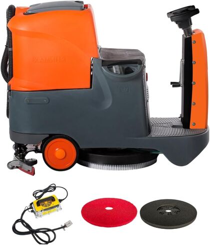 SUNMAX 22" Ride-On Floor Scrubber Machine, 18.5 Gal Tanks, 48,000 Sq.Ft/H Efficiency, 3.5H Fast-Charging Lithium Battery – Commercial & Industrial Floor Cleaning Machine in Kuwait