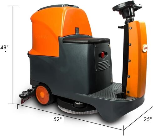 SUNMAX 22" Ride-On Floor Scrubber Machine, 18.5 Gal Tanks, 48,000 Sq.Ft/H Efficiency, 3.5H Fast-Charging Lithium Battery – Commercial & Industrial Floor Cleaning Machine in Kuwait