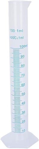 1PC 100ml Plastic Graduated Cylinder - Transparent Measuring Cylinder Set for Science Lab Experiments, Chemistry and Laboratory Equipment with Precise mL Markings in Saudi Arabia