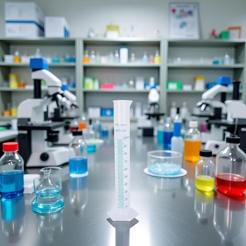1PC 100ml Plastic Graduated Cylinder - Transparent Measuring Cylinder Set for Science Lab Experiments, Chemistry and Laboratory Equipment with Precise mL Markings in Saudi Arabia