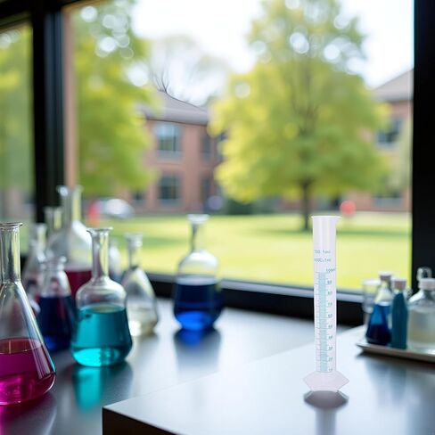 1PC 100ml Plastic Graduated Cylinder - Transparent Measuring Cylinder Set for Science Lab Experiments, Chemistry and Laboratory Equipment with Precise mL Markings in Saudi Arabia