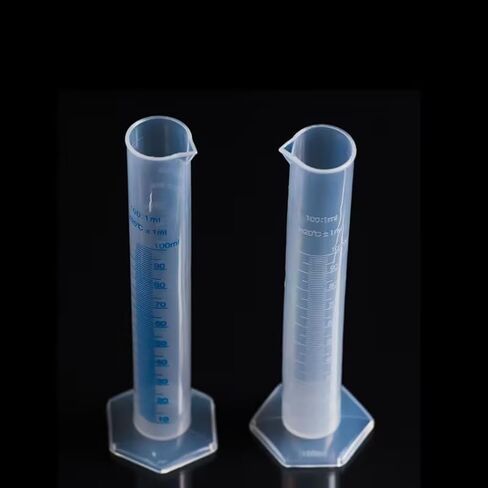 1PC 100ml Plastic Graduated Cylinder - Transparent Measuring Cylinder Set for Science Lab Experiments, Chemistry and Laboratory Equipment with Precise mL Markings in Saudi Arabia
