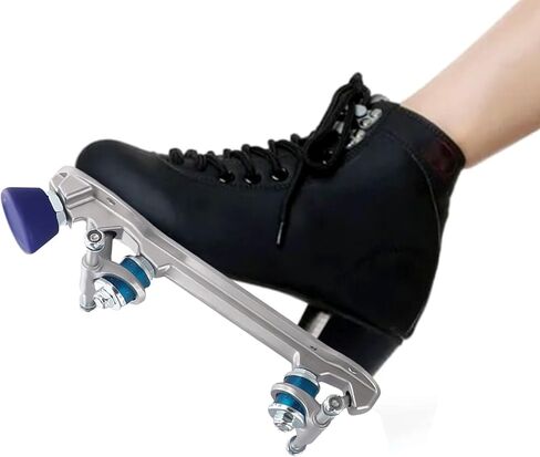 مجموعة ألواح تزلج رباعية الأسطوانة من سبائك الألومنيوم، مجموعة ألواح تزلج دوارة، شاحنة ذات فرامل ذات ارتفاع قابل للتعديل للتزلج الداخلي (43-45 أسود) (للحجم 43-45 أزرق) in Kuwait