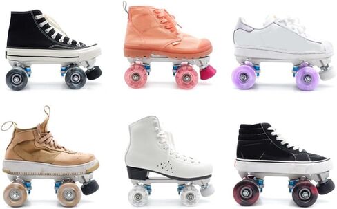 Aluminum Alloy Quad Roller Skate Plates Set, Roller Skating Plate Set, Adjustable-Height-Brake-Wheel-Truck For Indoor Roller Skating(43-45 black)(for size 35-36 black) in Kuwait