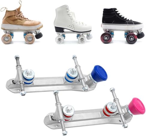 Aluminum Alloy Quad Roller Skate Plates Set, Roller Skating Plate Set, Adjustable-Height-Brake-Wheel-Truck For Indoor Roller Skating(43-45 black)(for size 35-36 black) in Kuwait
