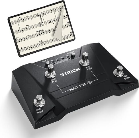 STRICH Wireless Page Turning Pedal 3.0 for Rock Musician, Compatible with Windows, Android, macOS HarmonyOS, with Type-C Charging Port, Supports for Tablets and Computers, Non-silent Pedal, SPT-30 in Kuwait