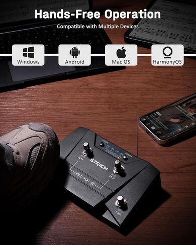 STRICH Wireless Page Turning Pedal 3.0 for Rock Musician, Compatible with Windows, Android, macOS HarmonyOS, with Type-C Charging Port, Supports for Tablets and Computers, Non-silent Pedal, SPT-30 in Kuwait