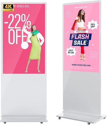Non-Touch Digital Signage Display, 55 Inch Digital Display Board with HDMI Input, USB Plug-and-Play, Split Screen, Scheduled Power On/Off for Retail, Mall, Front Desk, Advertising in Saudi Arabia