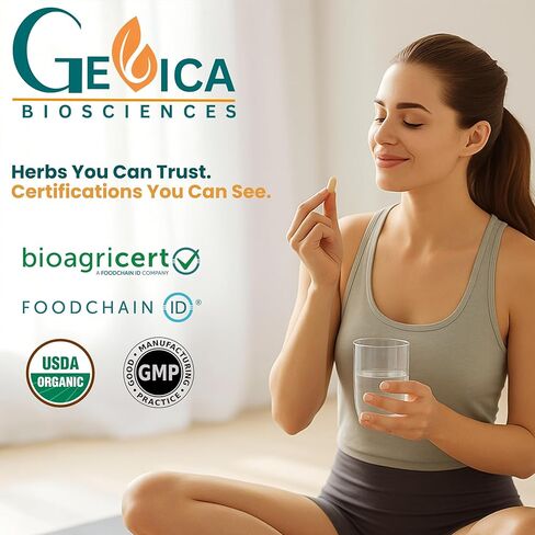 مكمل جيمنيما سيلفستر - عضوي من وزارة الزراعة الأمريكية، 1500 مجم لكل جرعة، بدون مستخلص، معتمد من NPOP وBioAgriCert، 90 كبسولة نباتية in Kuwait