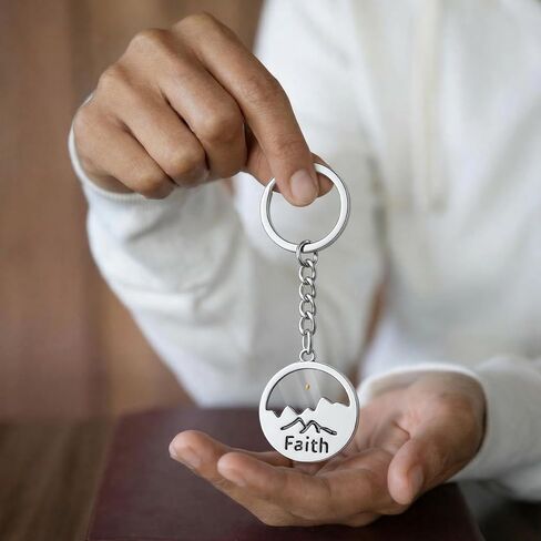 Sureio 10 Pieces Mustard Seed Keychain Christian Mustard Seed Key Ring with Faith All Things Are Possible Pendant Key Chains Religious Inspirational Gift for Family Friends in Saudi Arabia
