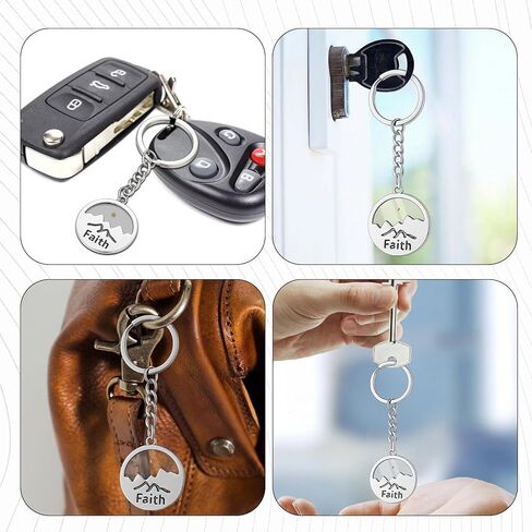 Sureio 10 Pieces Mustard Seed Keychain Christian Mustard Seed Key Ring with Faith All Things Are Possible Pendant Key Chains Religious Inspirational Gift for Family Friends in Saudi Arabia