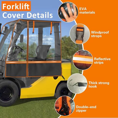 غطاء رافعة شوكية للاستخدام في جميع الأحوال الجوية لجميع المواسم، نوع عالمي، مادة EVA شفافة، غطاء رافعة شوكية يناسب معظم الرافعات الشوكية القياسية، قماش أكسفورد 600D مقاوم للماء، حماية من الأشعة فوق البنفسجية، مقاوم للغبار in Kuwait