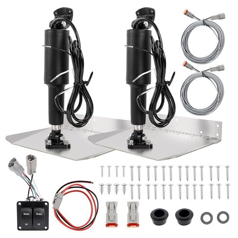 15101-104 9" x 12" Standard Boat Trim Tab Kit, 12V Electric Trim Tabs with Double Rocker Switch for 16–25 ft Boats in Saudi Arabia
