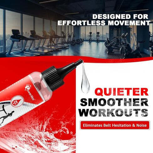 PowerMax Fitness متعدد الأغراض PMS-100 (~3.5oz/100ml زيت السيليكون) زيت تشحيم حزام المشي من السيليكون النقي بنسبة 100%، تشحيم بعرض الحزام الكامل، بدون رائحة وبدون مواد دافعة، غطاء فوهة لسهولة الاستخدام in Saudi Arabia