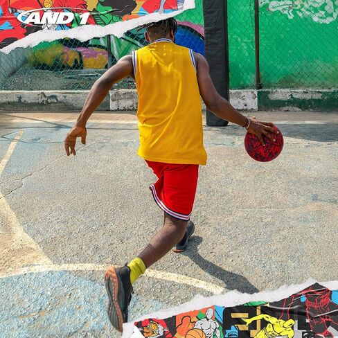 AND1 Street Ink Rubber Basketball: Official Regulation Size 7 (29.5 inches) Rubber Basketball - Deep Channel Construction Streetball, Made for Indoor Outdoor in Saudi Arabia