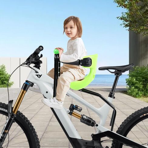 Kids Bike Seat, Bike Seat for Kids with Handlebar, Front Mounted Child Bike Seat with Back Rest Armrest Kids Safety for Bicycles, Bike Attachment for All Types of Bicycles in Kuwait