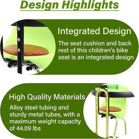 Kids Bike Seat, Bike Seat for Kids with Handlebar, Front Mounted Child Bike Seat with Back Rest Armrest Kids Safety for Bicycles, Bike Attachment for All Types of Bicycles in Kuwait