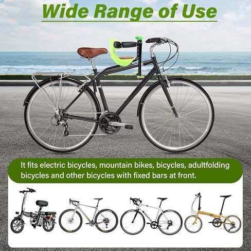 Kids Bike Seat, Bike Seat for Kids with Handlebar, Front Mounted Child Bike Seat with Back Rest Armrest Kids Safety for Bicycles, Bike Attachment for All Types of Bicycles in Kuwait