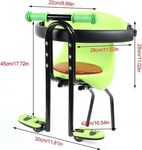 Kids Bike Seat, Bike Seat for Kids with Handlebar, Front Mounted Child Bike Seat with Back Rest Armrest Kids Safety for Bicycles, Bike Attachment for All Types of Bicycles in Kuwait