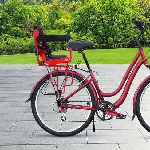 Rear Child Bike Seat, 14.17 * 20.48in Portable Rear Mounted Child Bike Seat Bike Halterung Hinten Montie Parent Universal Bicycle Carrier with U-Shaped Guardrail for Kids 6 Months-6 Years Old in Kuwait