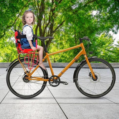 Rear Child Bike Seat, 14.17 * 20.48in Portable Rear Mounted Child Bike Seat Bike Halterung Hinten Montie Parent Universal Bicycle Carrier with U-Shaped Guardrail for Kids 6 Months-6 Years Old in Kuwait